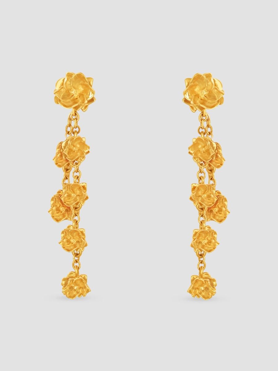 Oscar de la Renta Women's 24K-Gold-Plated Gardenia Drop Earrings - Gold