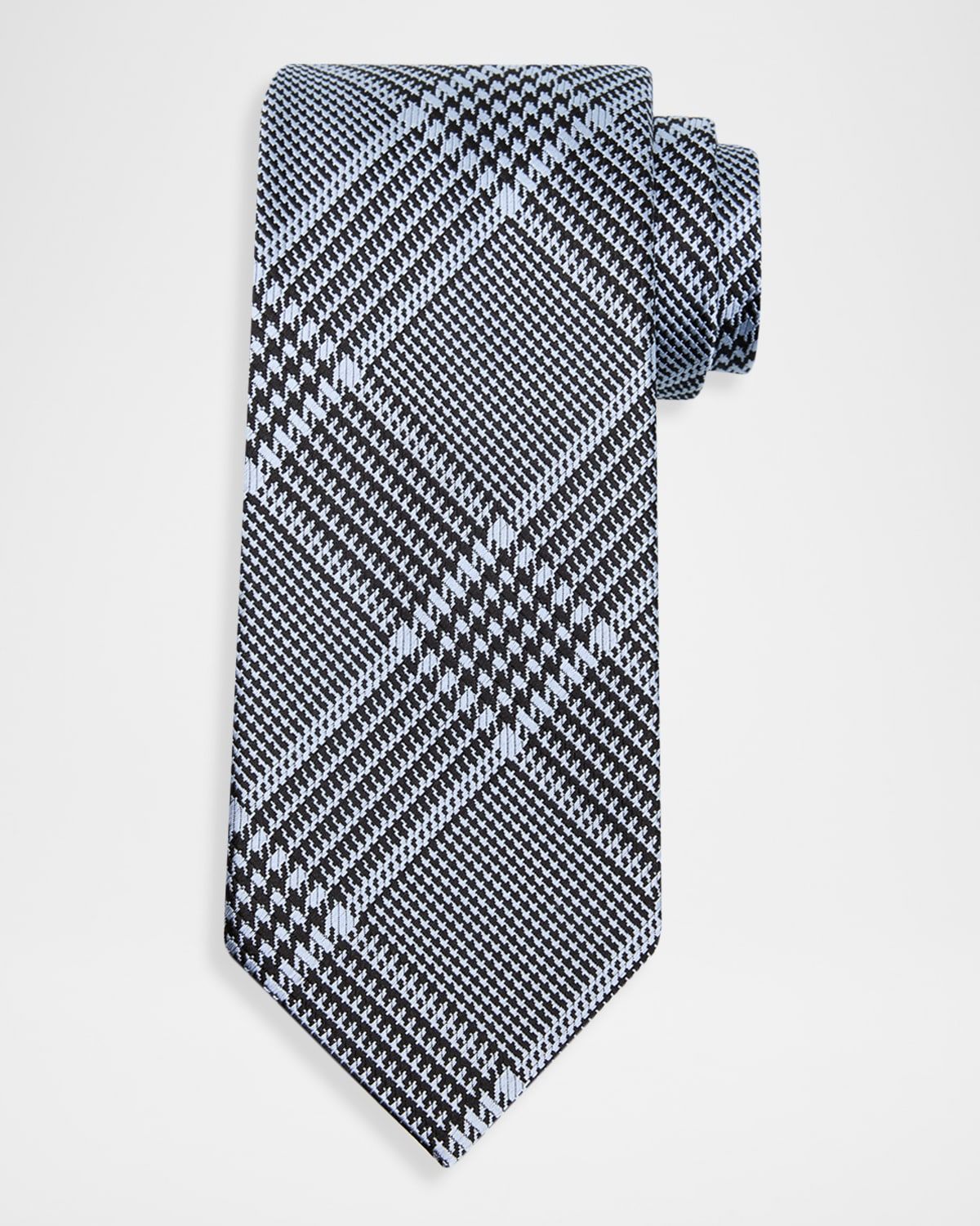 Men & apos;s Prince of Wales Grid Check Silk Tie