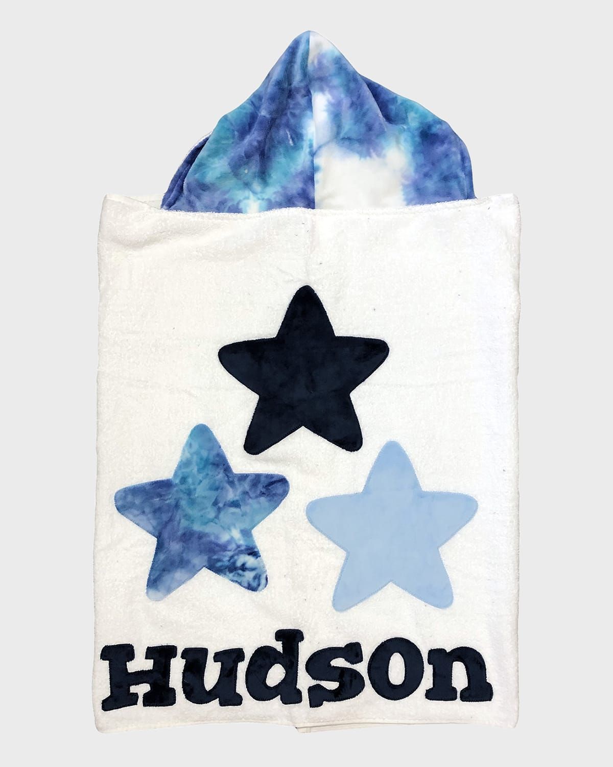 Boy & apos;s Triple Stars Tie-Dye Hooded Towel, Personalized