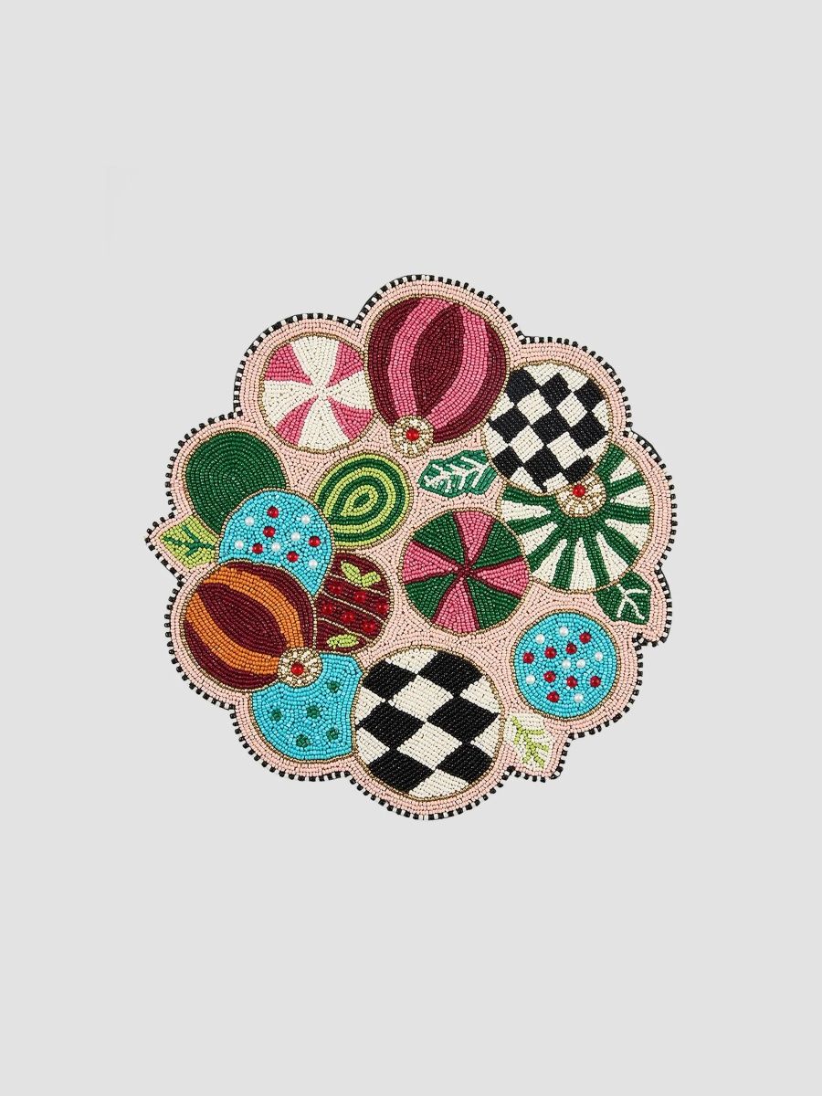 MacKenzie-Childs Confetti Christmas Jolly Ornaments Placemat