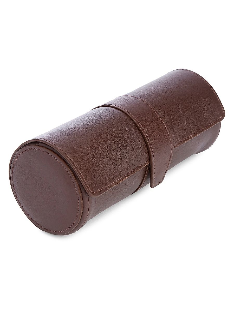 Royce New York Women's Leather Travel Watch Roll - Brown