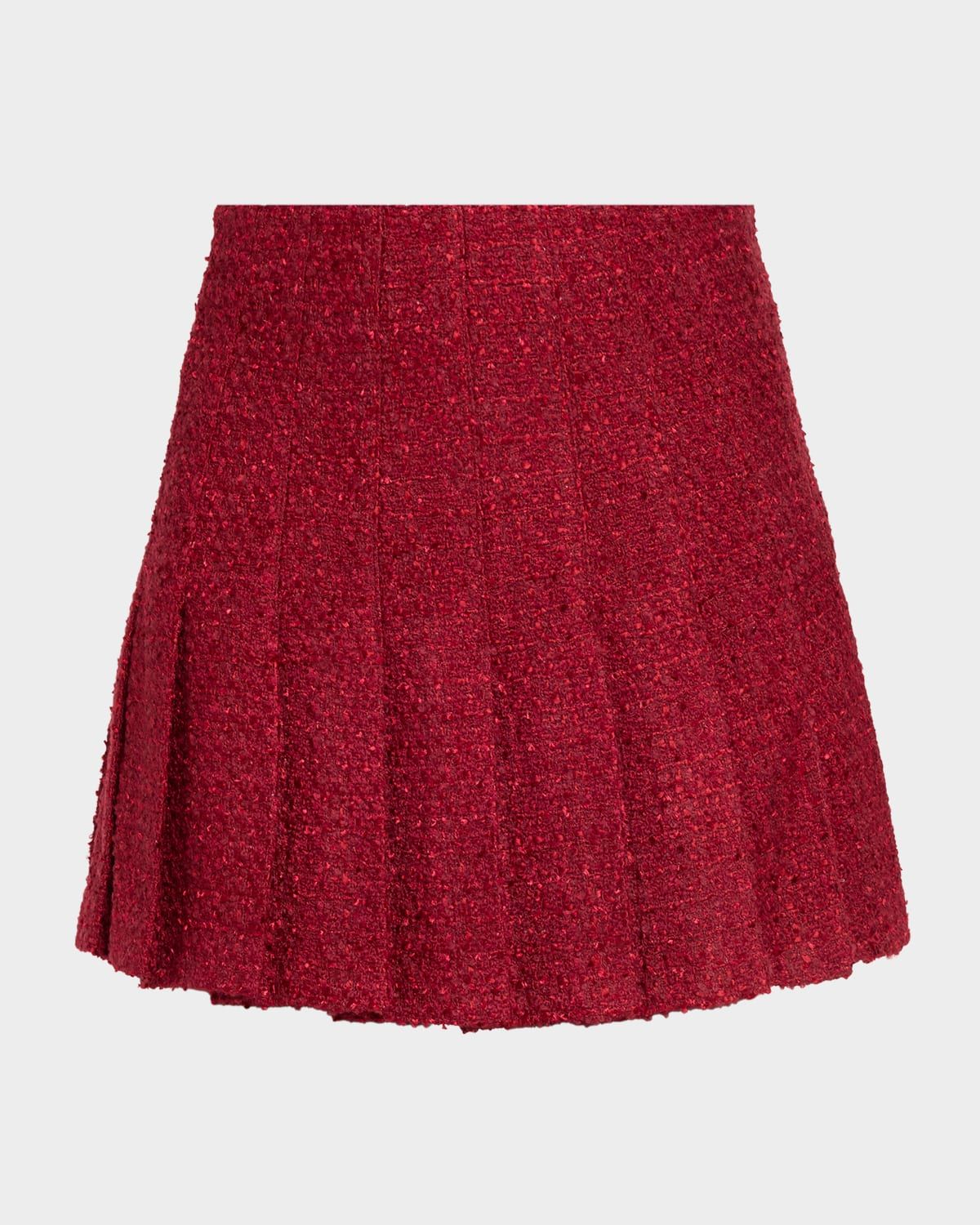 Carter Pleated Tweed Mini Skirt