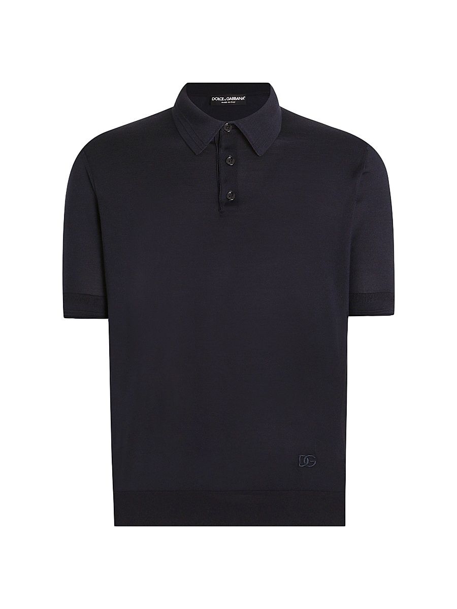 Men's Silk Polo Shirt - Blu Scurissimo - Size 44