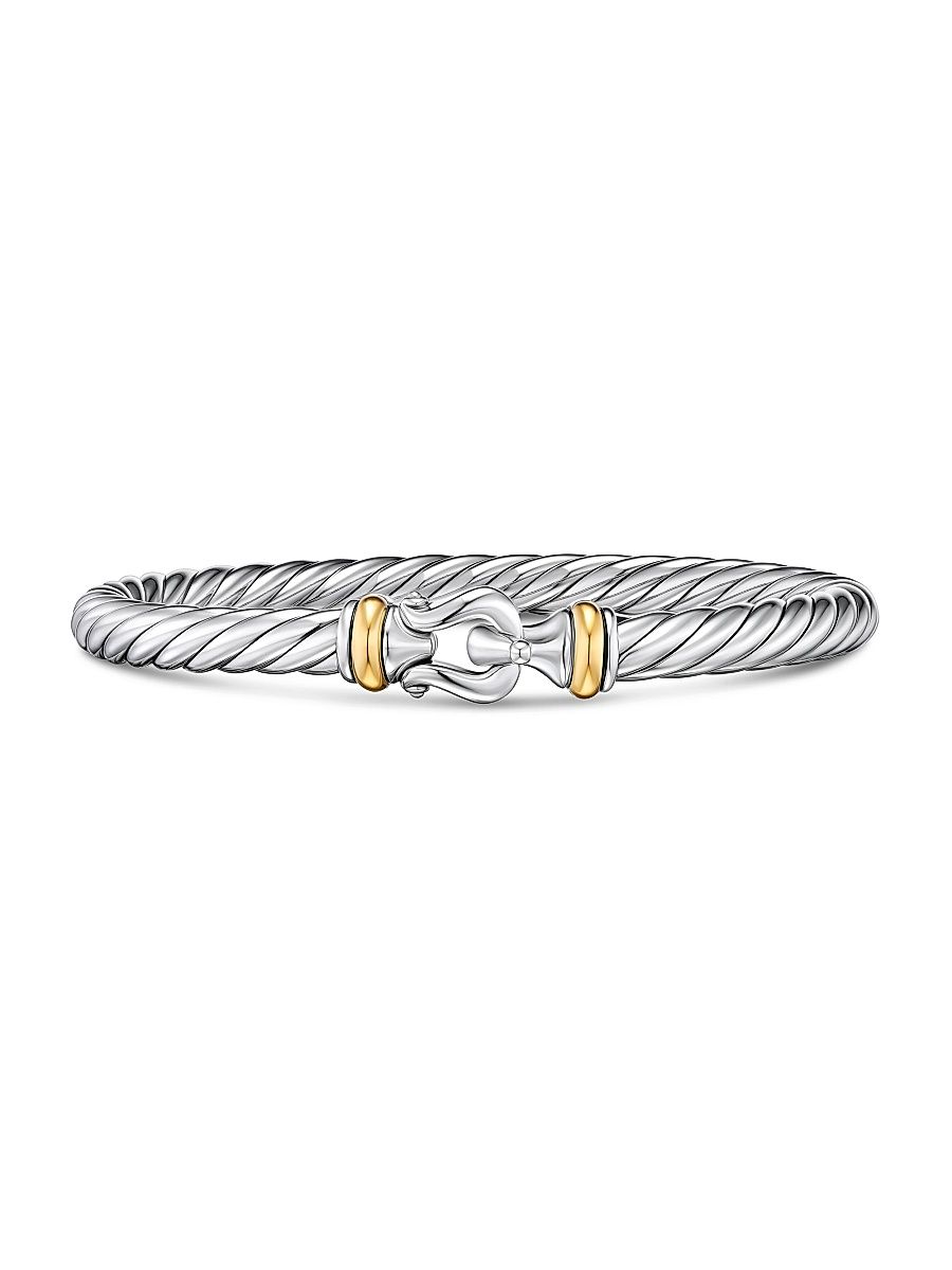 Women's Cable Flex Buckle Bracelet in Sterling Silver - Silver - Size Medium