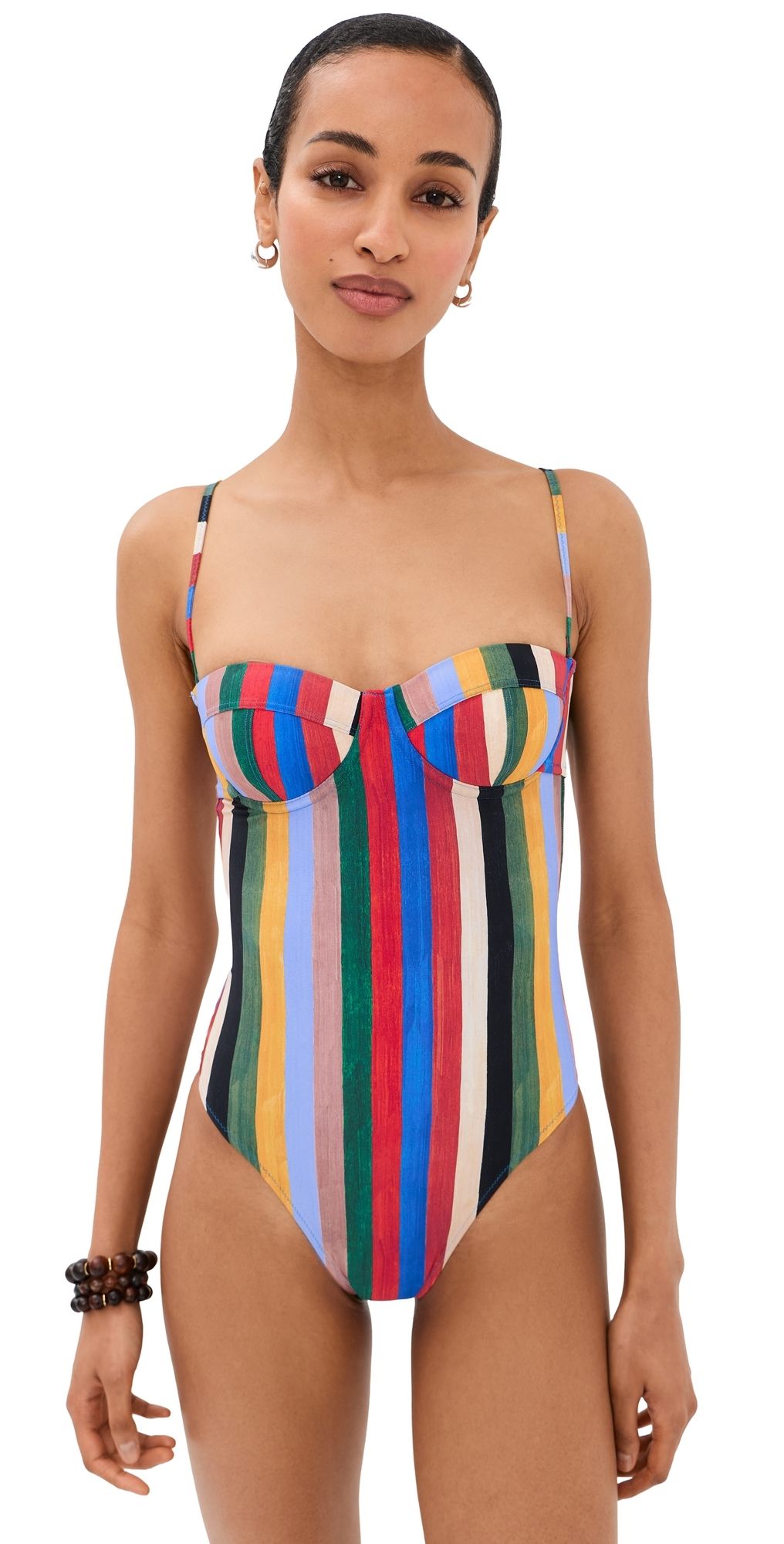 STAUD Maeve One Piece Artist Stripe XS