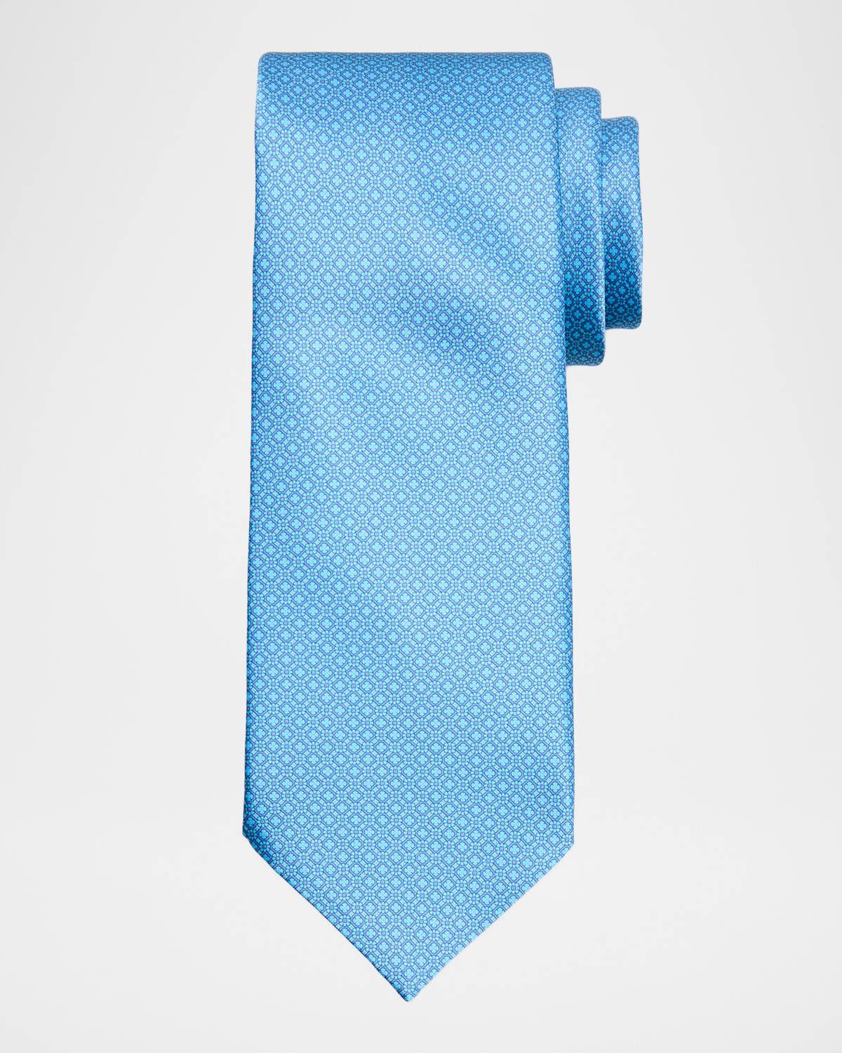 Men & apos;s Geometric Floral Woven Silk Tie