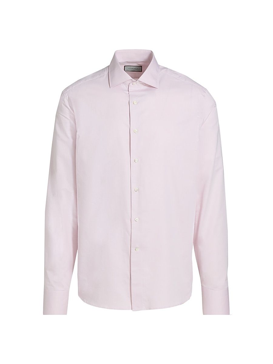 Men's Solid Cotton Dress Shirt - Light Pink - Size 17.5