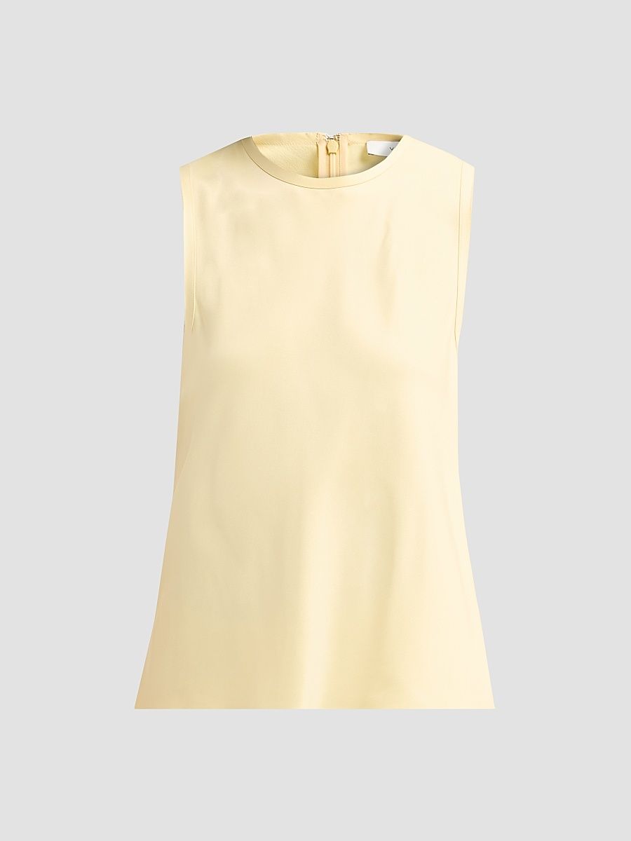 Women's Sleeveless Bias Crewneck Top - Sun Petal - Size Large