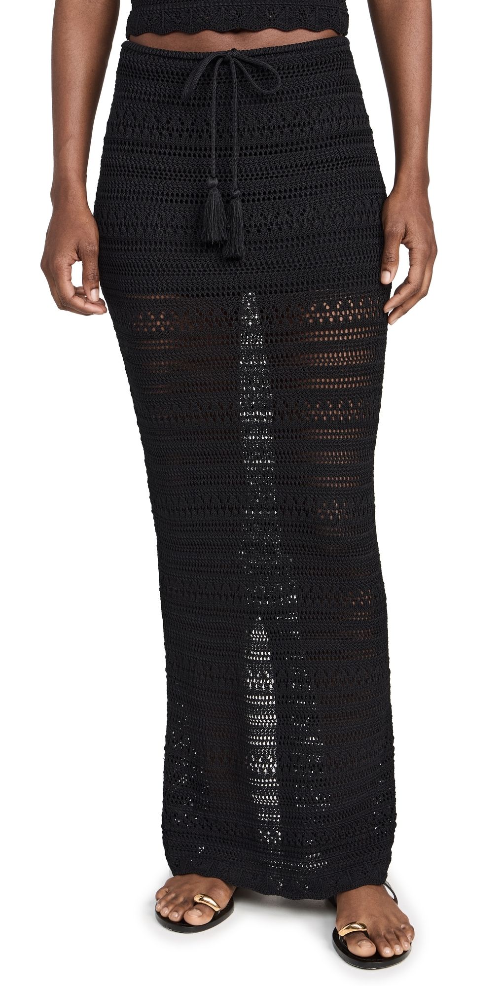 PQ Swim Crochet Long Skirt Black XS/S