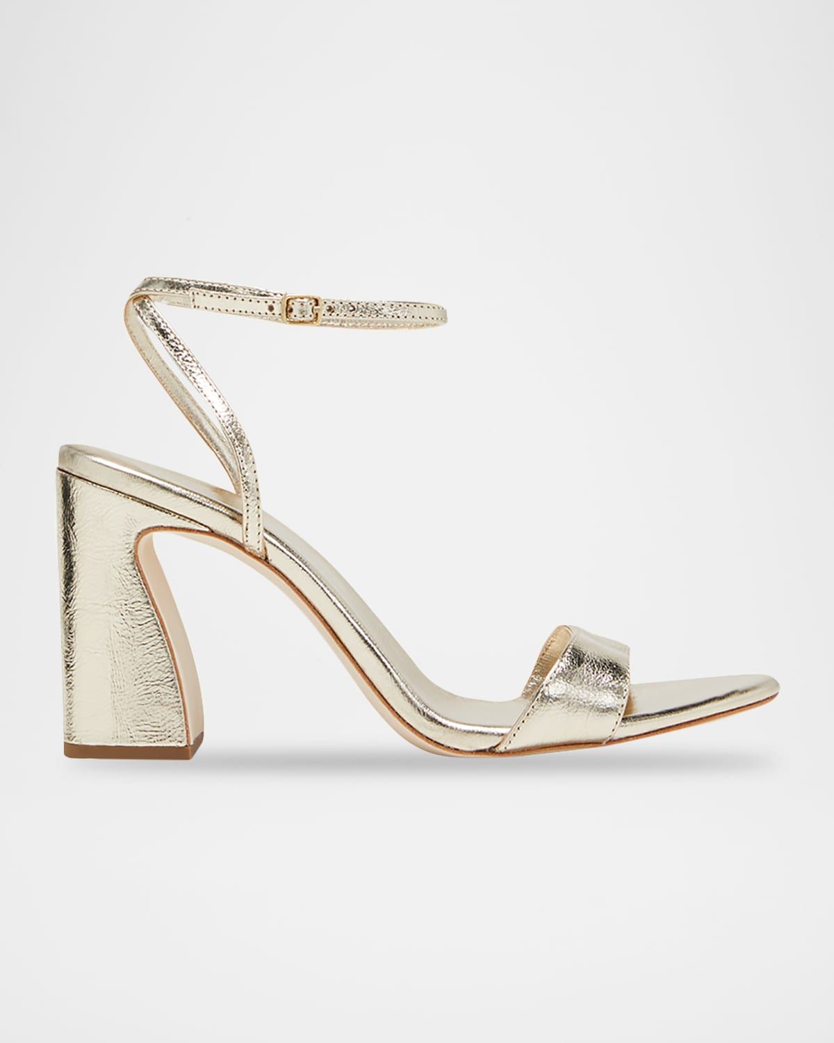 Malia Metallic Leather Block-Heel Sandals
