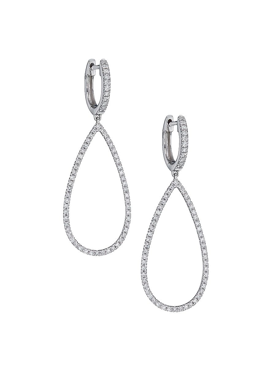Women's 14K White Gold & 0.40 TCW Diamond Drop Earrings - White Gold