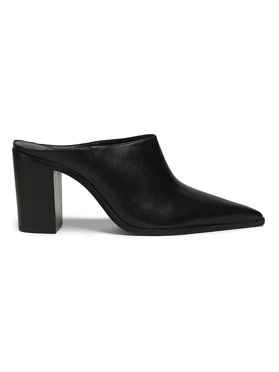 Women's Mikki 85MM Leather Mule Pumps - Black - Size 9.5