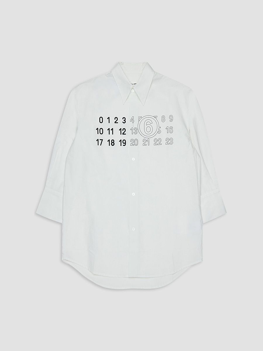 Little Kid's & Kid's Number Shirtdress - Natural White - Size 8