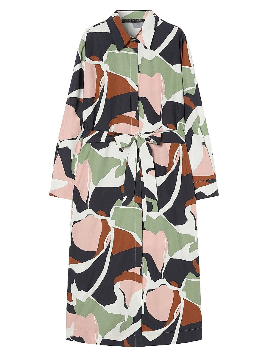Women's Poplin Print Dress - White Marble Print - Size 22