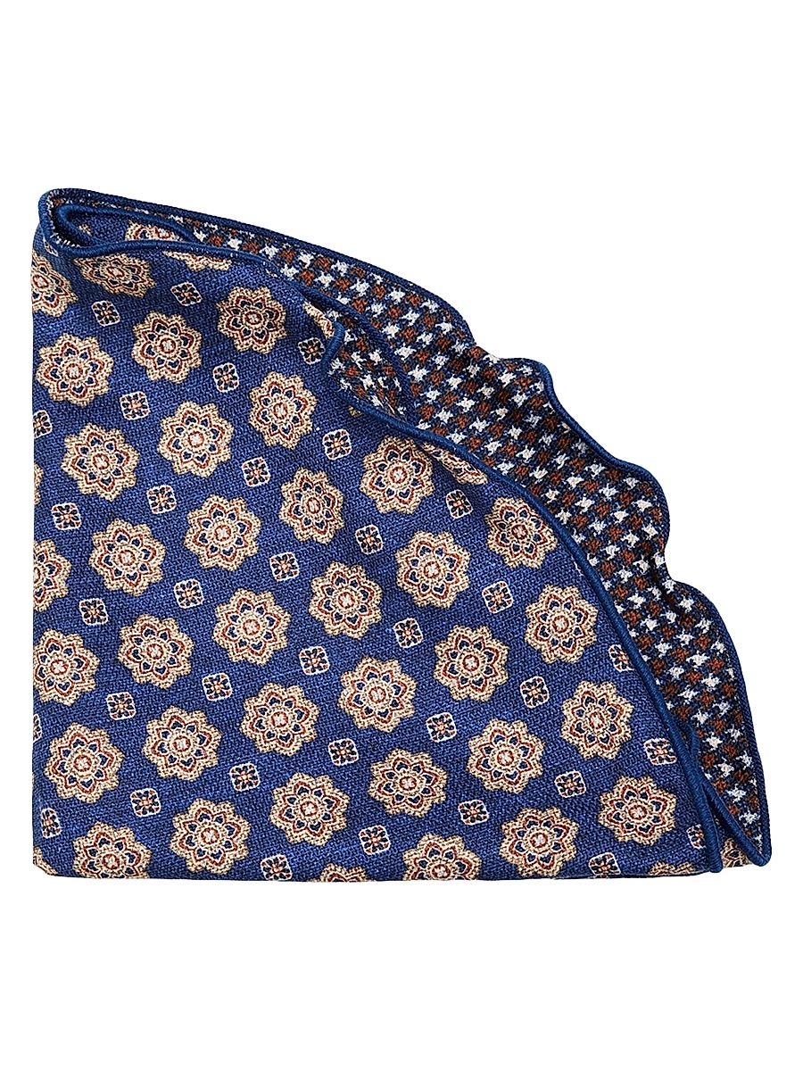 Men's Silk Reversible Pocket Circle - Blue