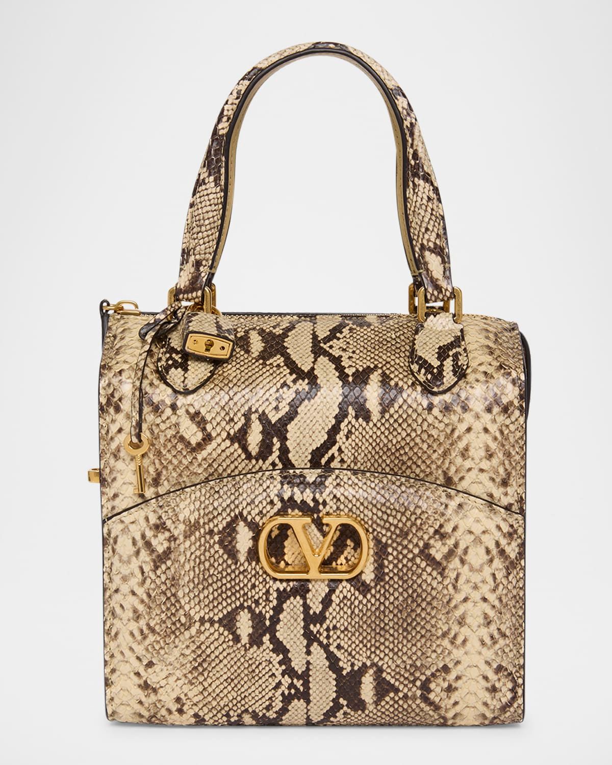 Vain-Case Snakeskin Crossbody Bag