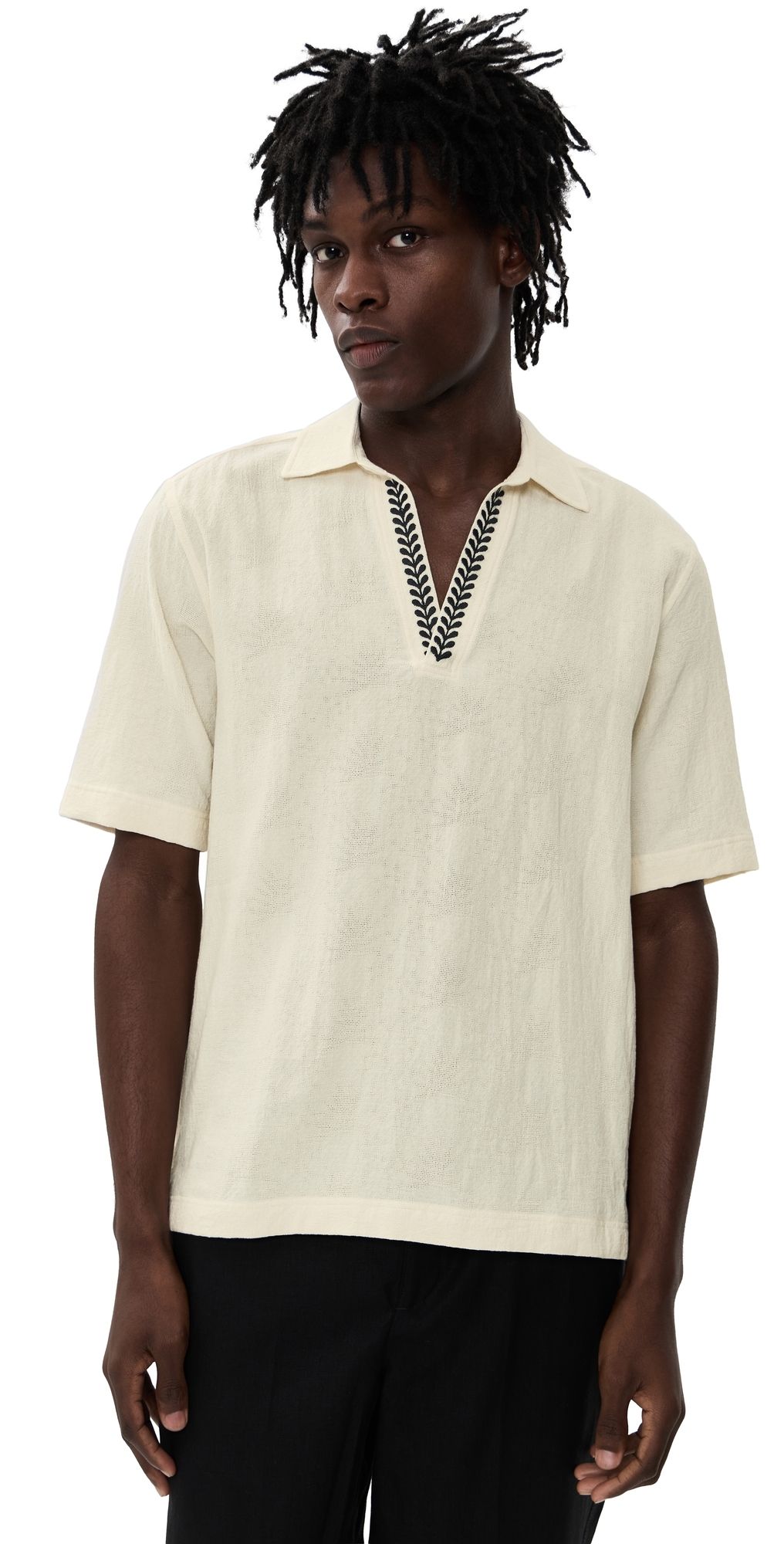 Orlebar Brown Ridley Short Sleeve Embroidery Polo White Sand/Night Iris XL