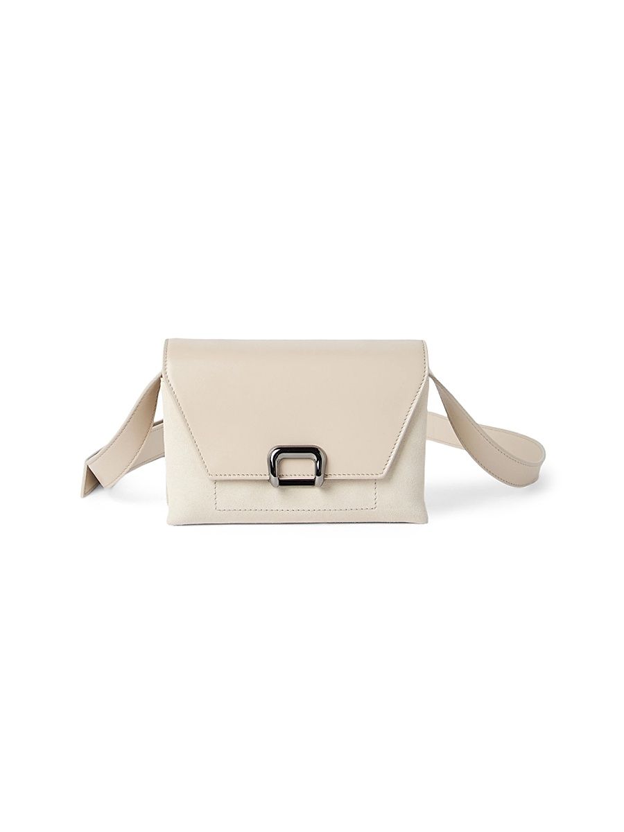Women's Sartorial Small Bag in Suede and Calfskin - Ivory