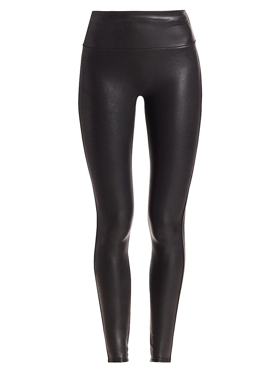 Women's Faux Leather Leggings - Black - Size XL