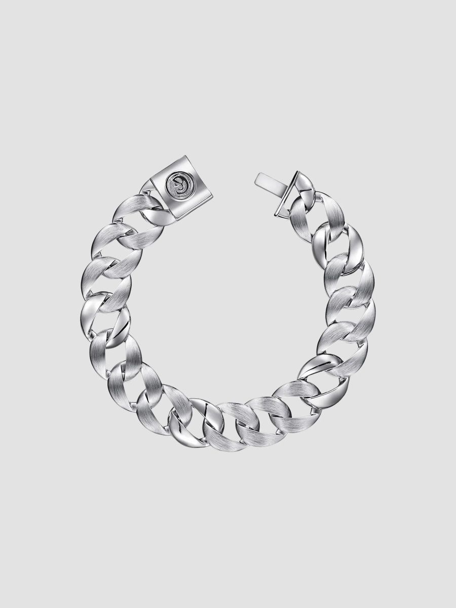 Gabriel & Co Men's Classic Sterling Silver Curb Chain Bracelet/0.55" - Silver