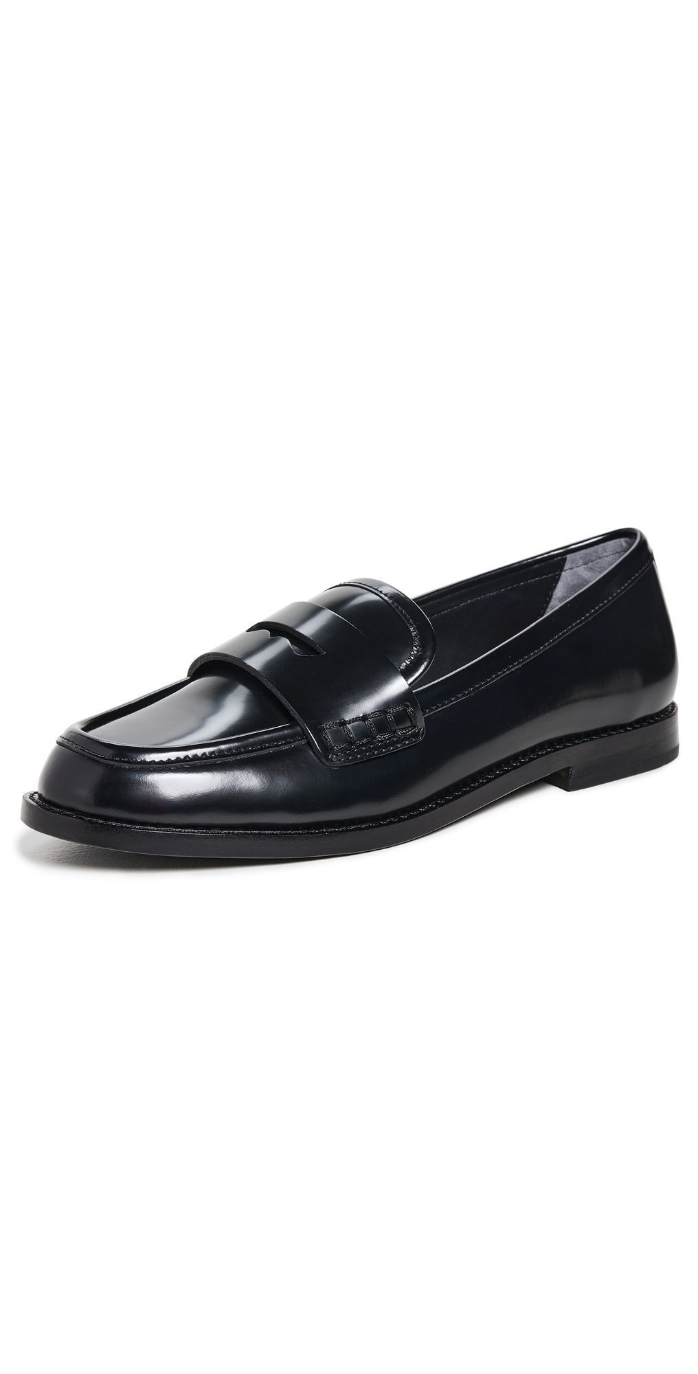 Loeffler Randall Rachel Leather Loafers Black 6.5