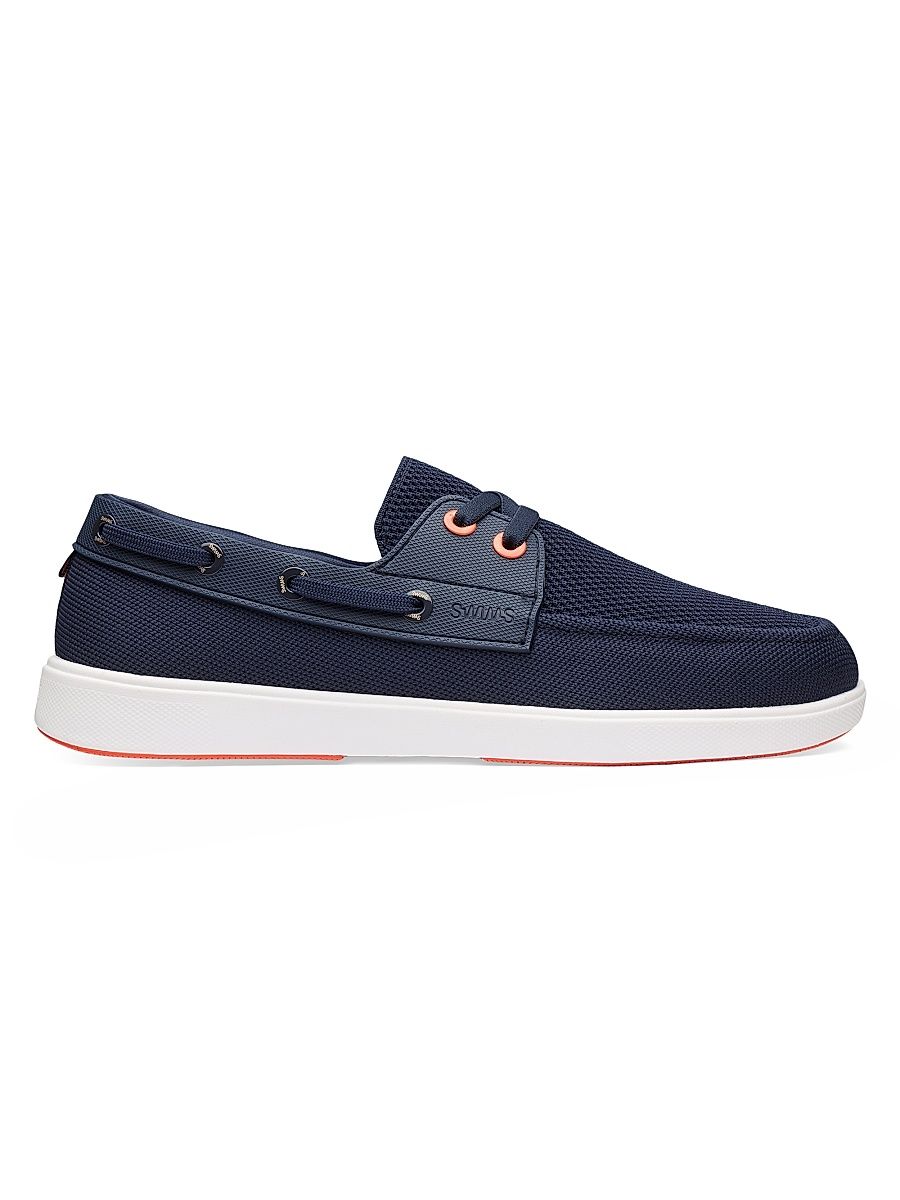 Men's Breeze Boat Shoes - Navy White Orange - Size 7