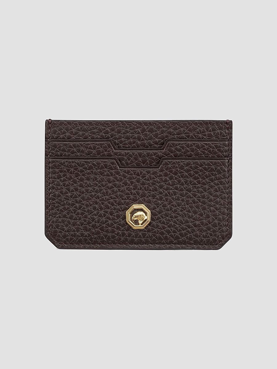 Stefano Ricci Men's Leather Card Holder - Dark Brown