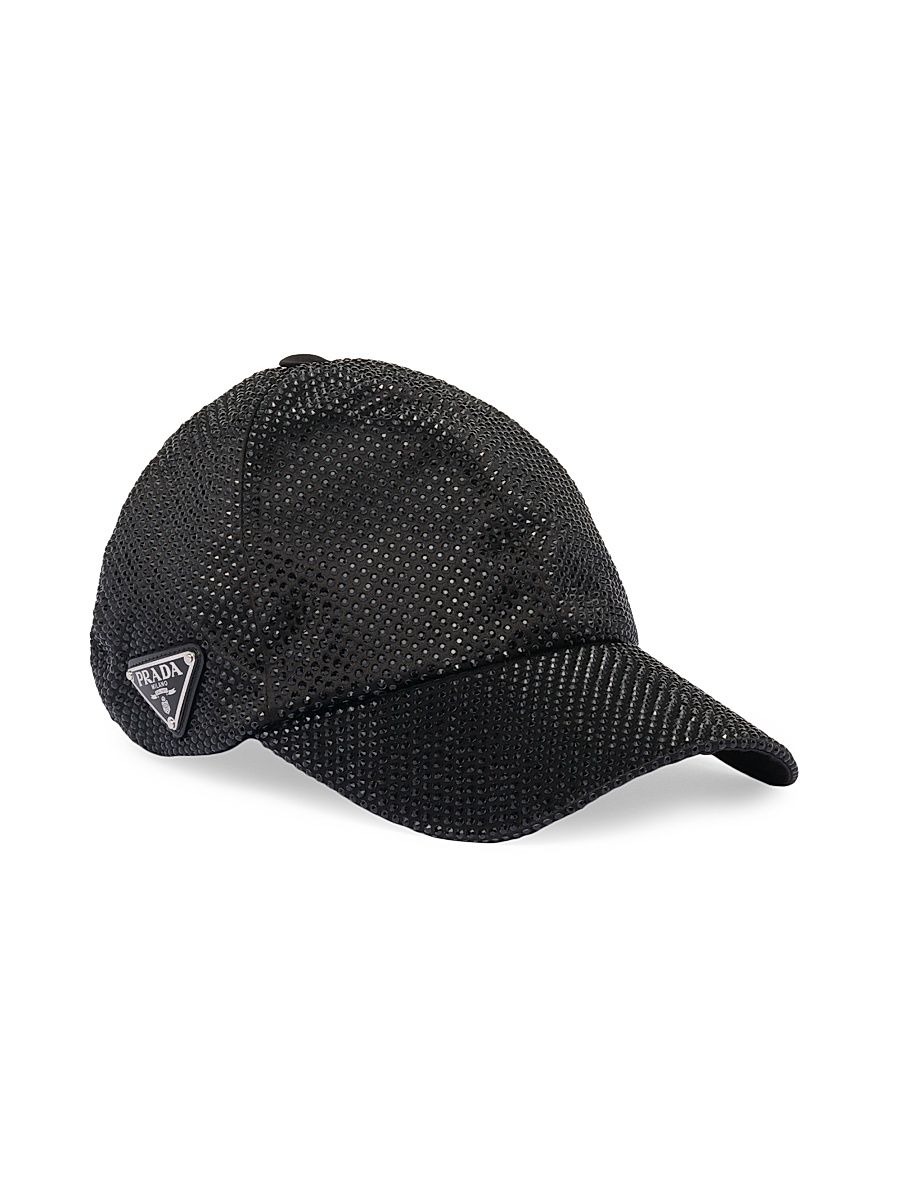 Women's Duchesse Baseball Cap with Crystals - Black - Size Small