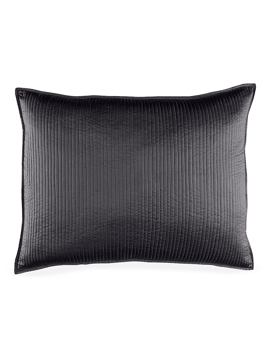 Retro Quilted Pillow - Black - Size Standard