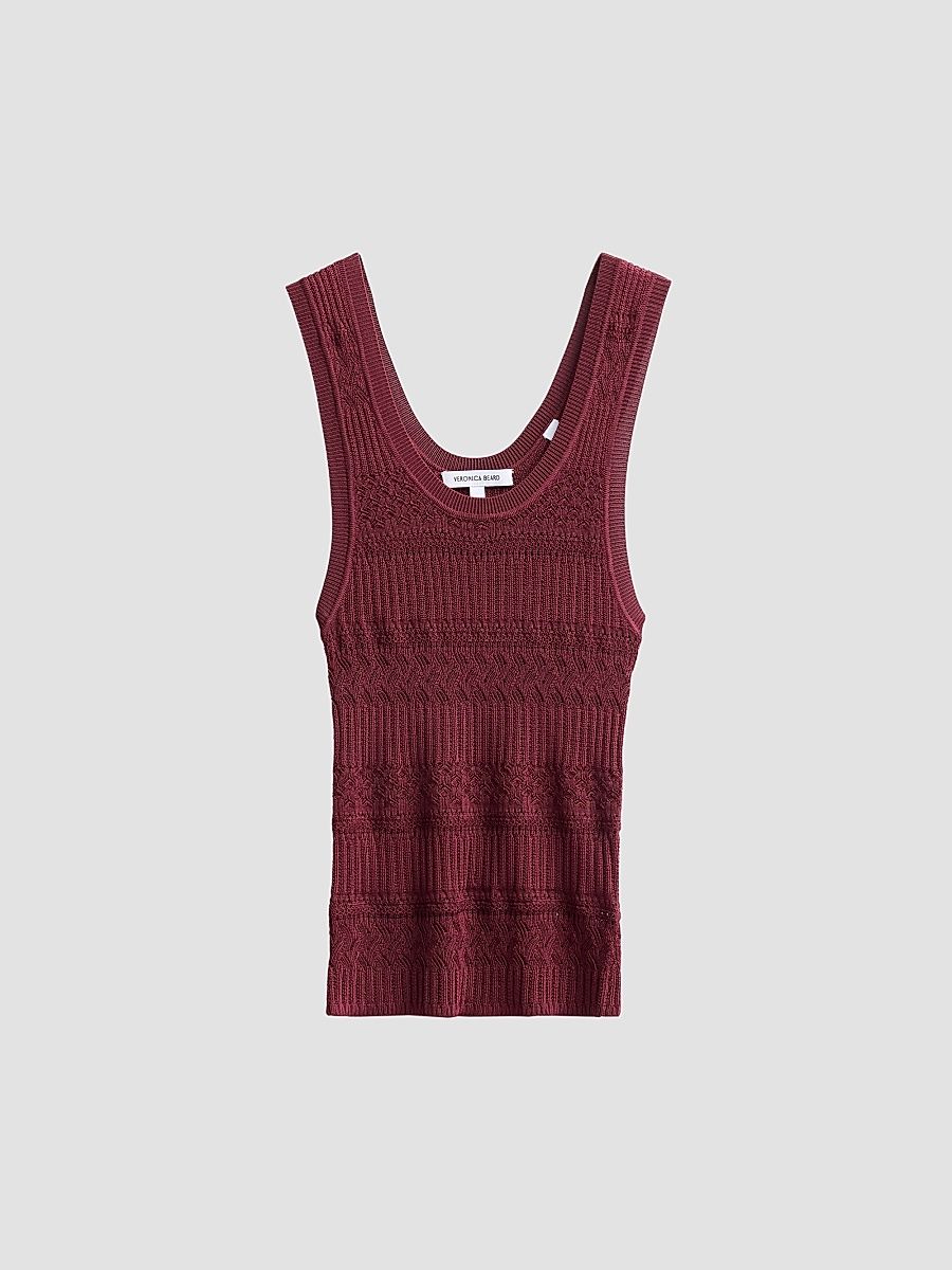 Women's Sandra Mixed Knit Tank - Raisin - Size XL
