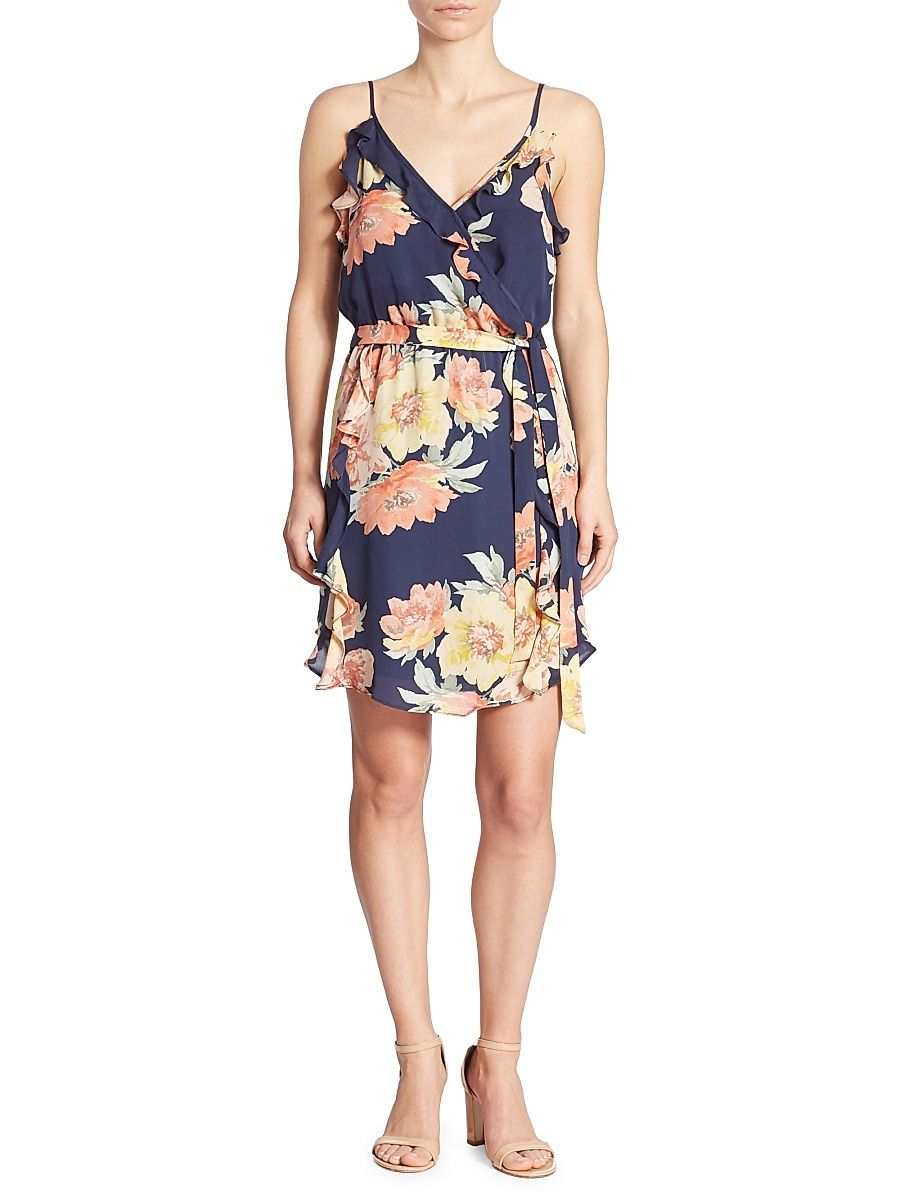 Joie Women's Foxglove Floral Ruffled Dress - Dark Navy - Size Small