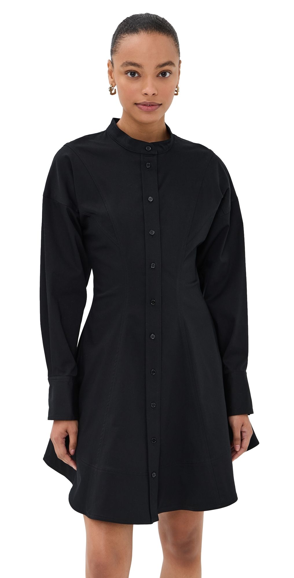 Proenza Schouler Janan Dress in Cotton Sateen Black 0