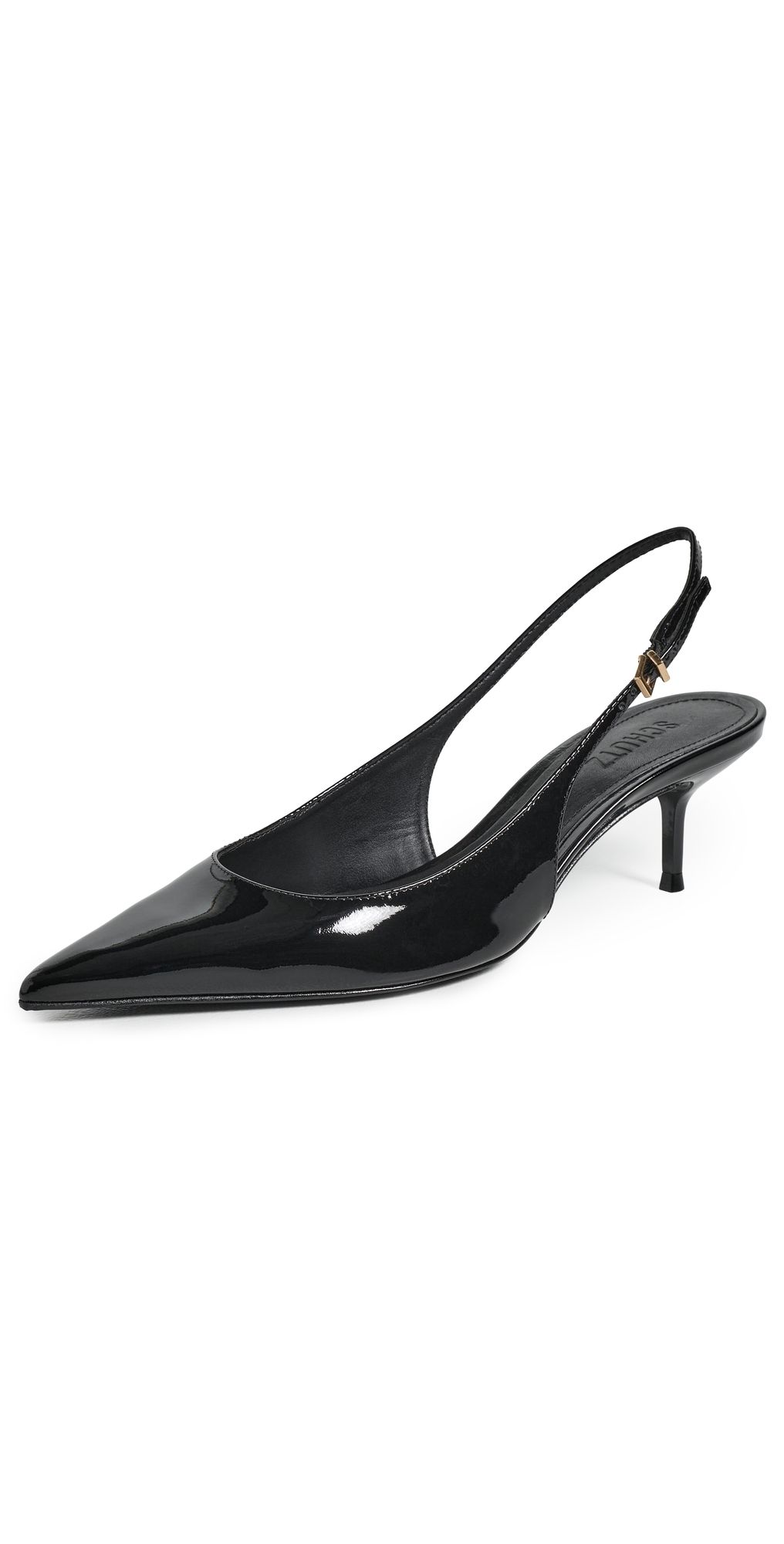 Schutz Paola Mid Slingback Kitten Heels Black 7.5