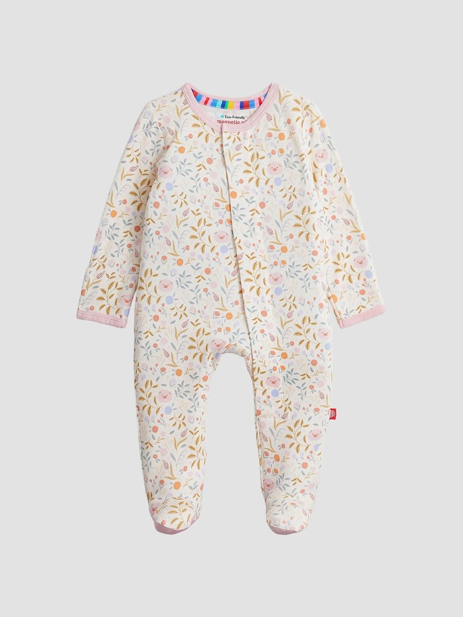 Girl's Baby Girl's Oinklet Footie - Multi - Size Newborn
