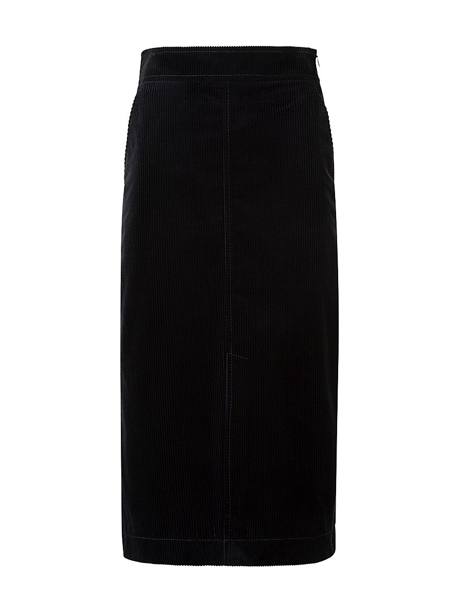 Women's Corduroy Straight Midi-Skirt - Black - Size 16