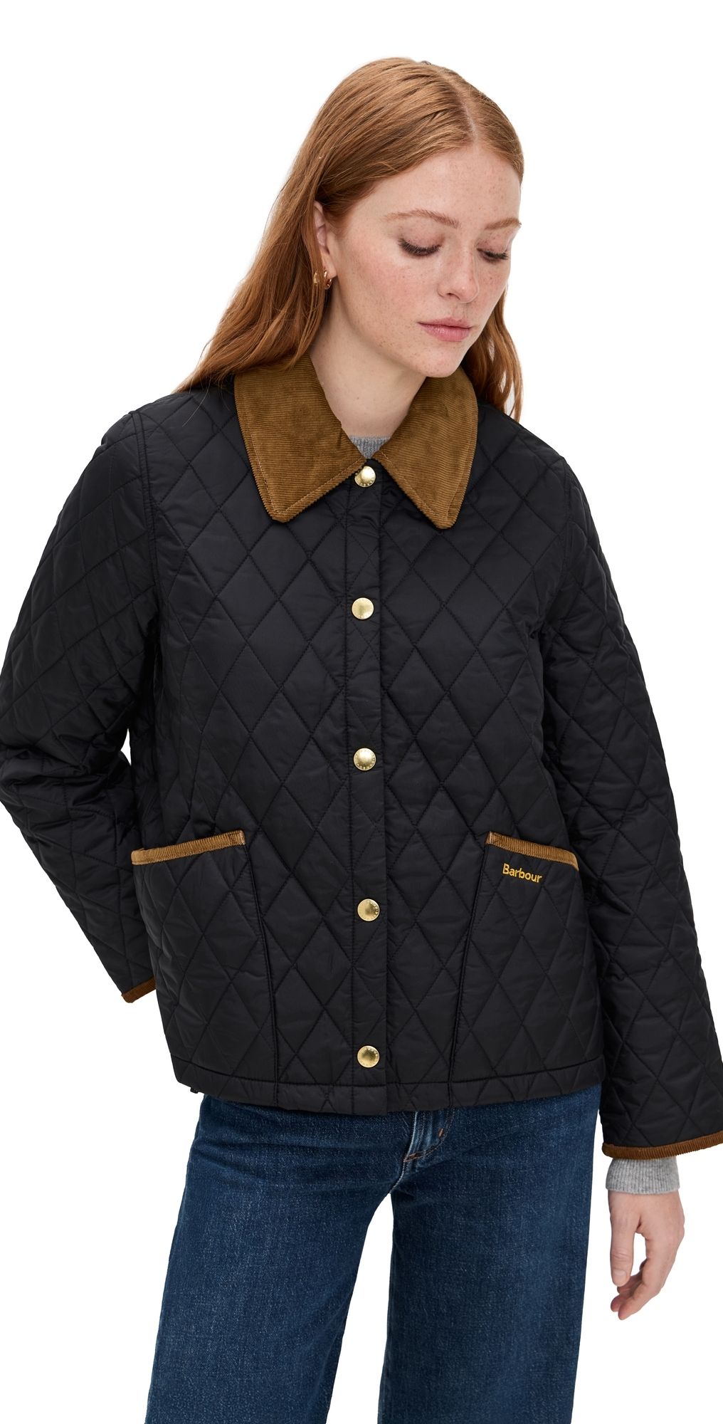 Barbour Icons Cropped Liddesdale Quilted Jacket Black/Classic 12