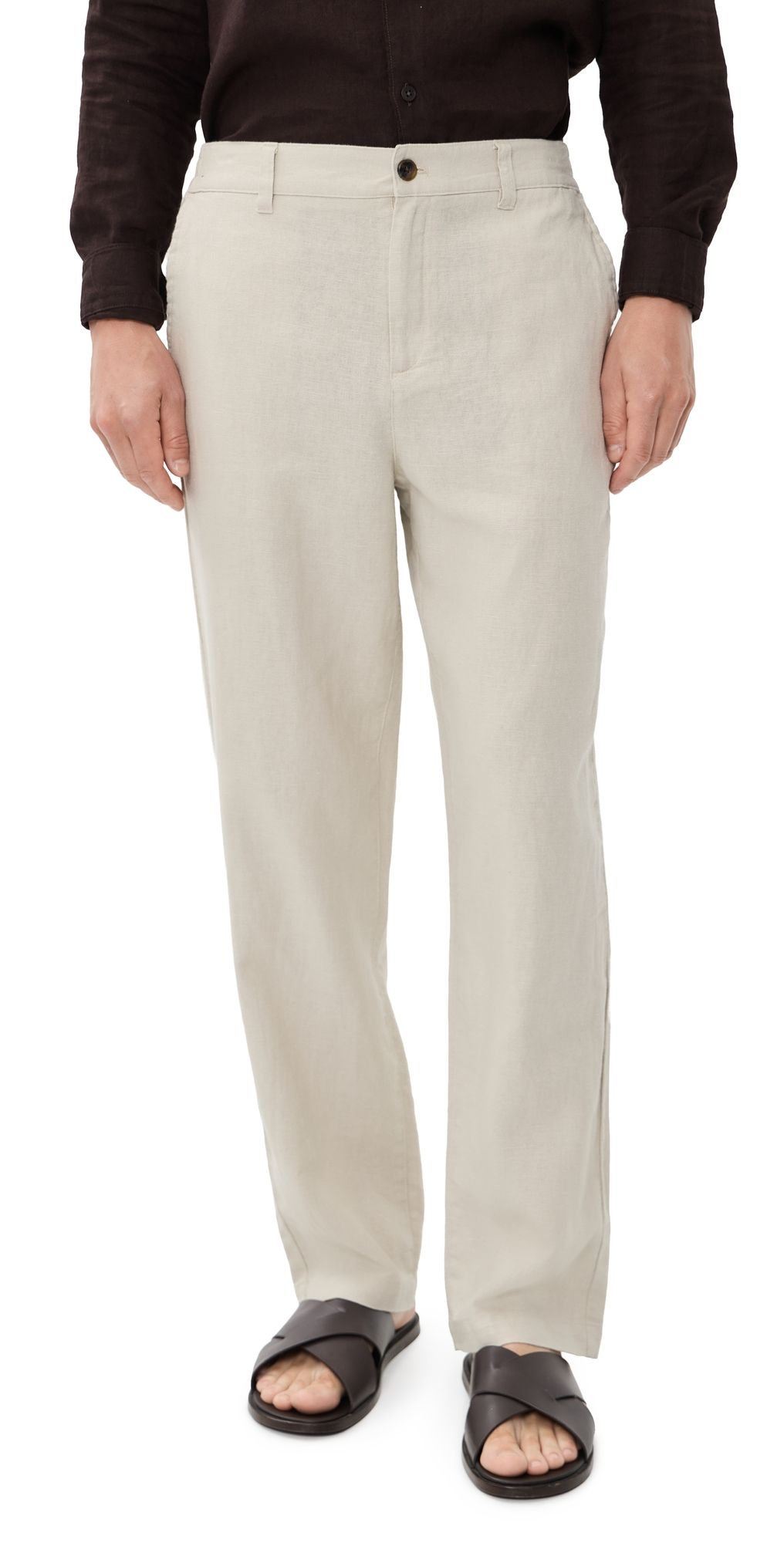 Les Deux Linen Comfort Suit Pants 32 Light Sand 36