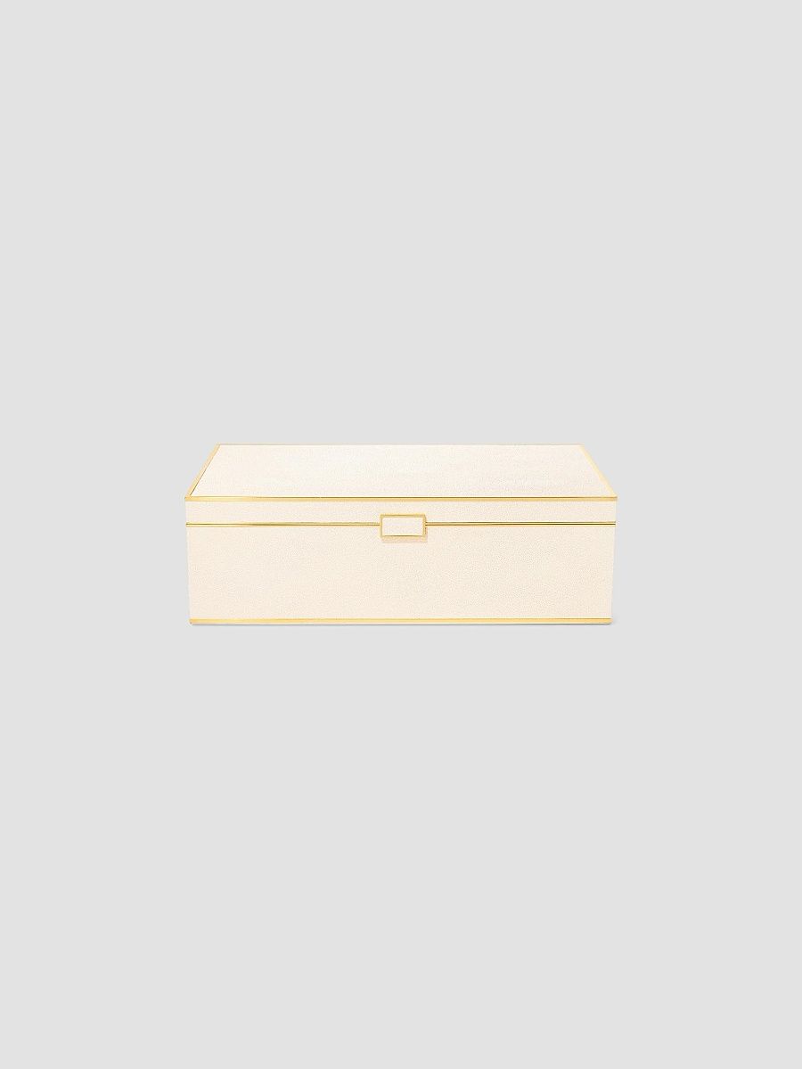 AERIN Classic Shagreen Game Box - Cream