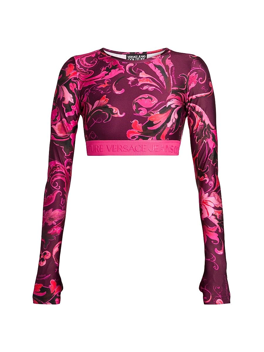 Women's Cropped Long-Sleeve T-Shirt - Fiorentina - Size 8