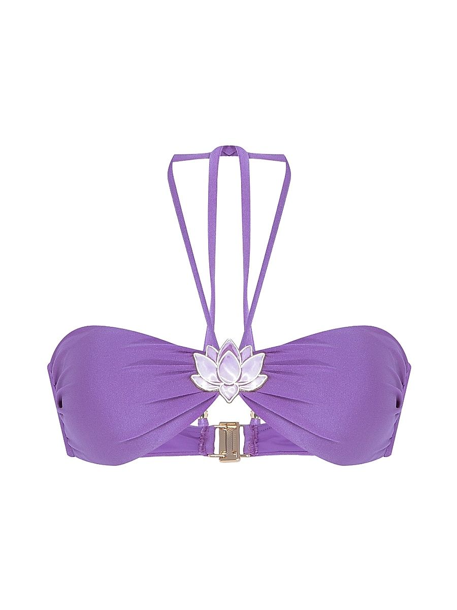 Women's Aurora Lotus Buckle Bikini Top - Lilac - Size XS