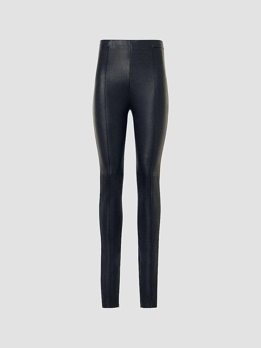 Women's Flame Stretch Leather Skinny Pants - Black - Size 10