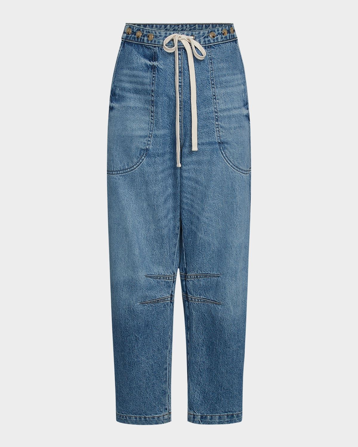 Jetties Beach Drawstring Barrel-Leg Jeans