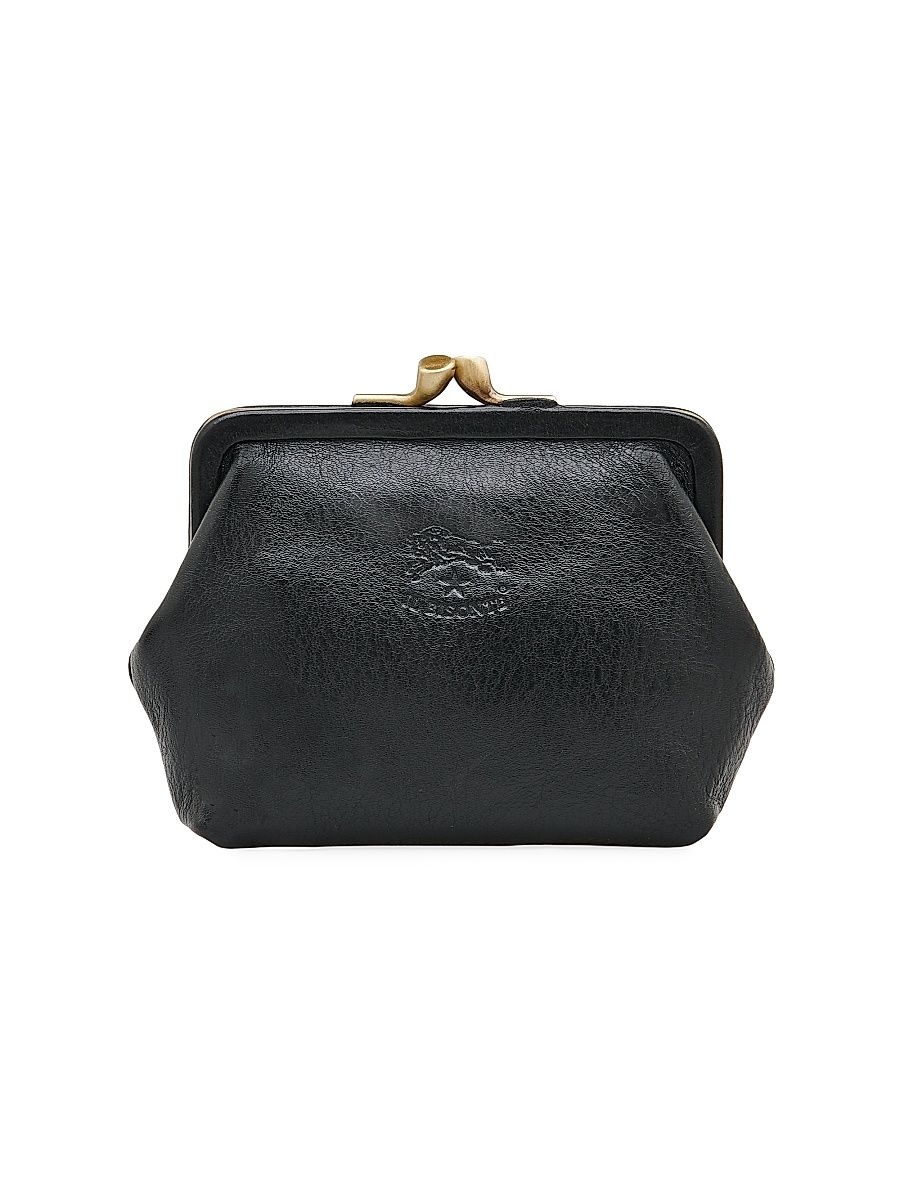 Women's Classic Manuela Leather Coin Purse - Nero