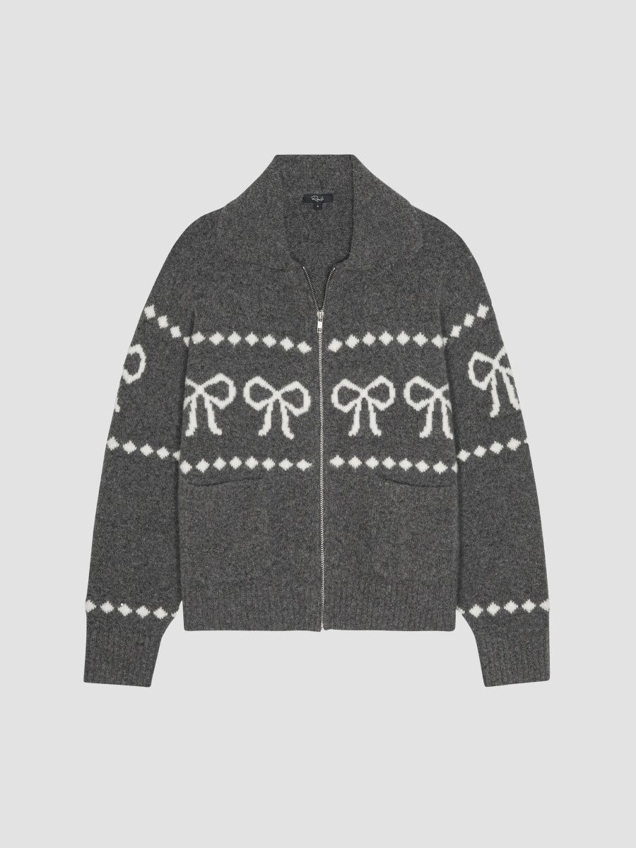 Rails Women's Rhea Bow Pattern Jacket - Charcoal Bows - Size XS