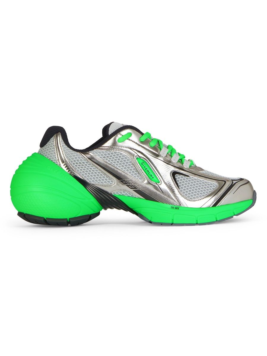 Givenchy Men's TK-MX Runner Sneakers in Mesh - Green Silvery - Size 9