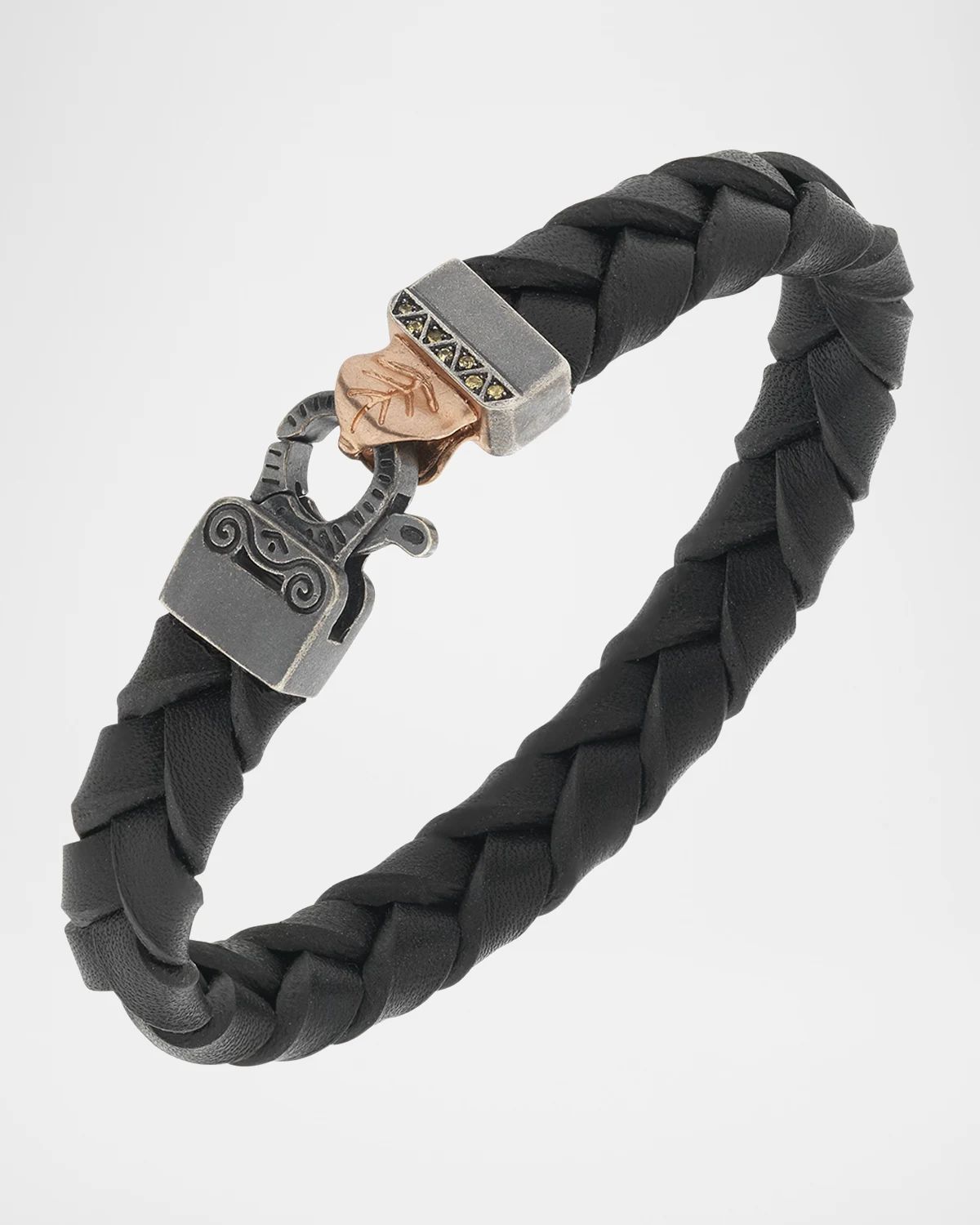 Men & apos;s Flaming Tongue Wide Leather Bracelet
