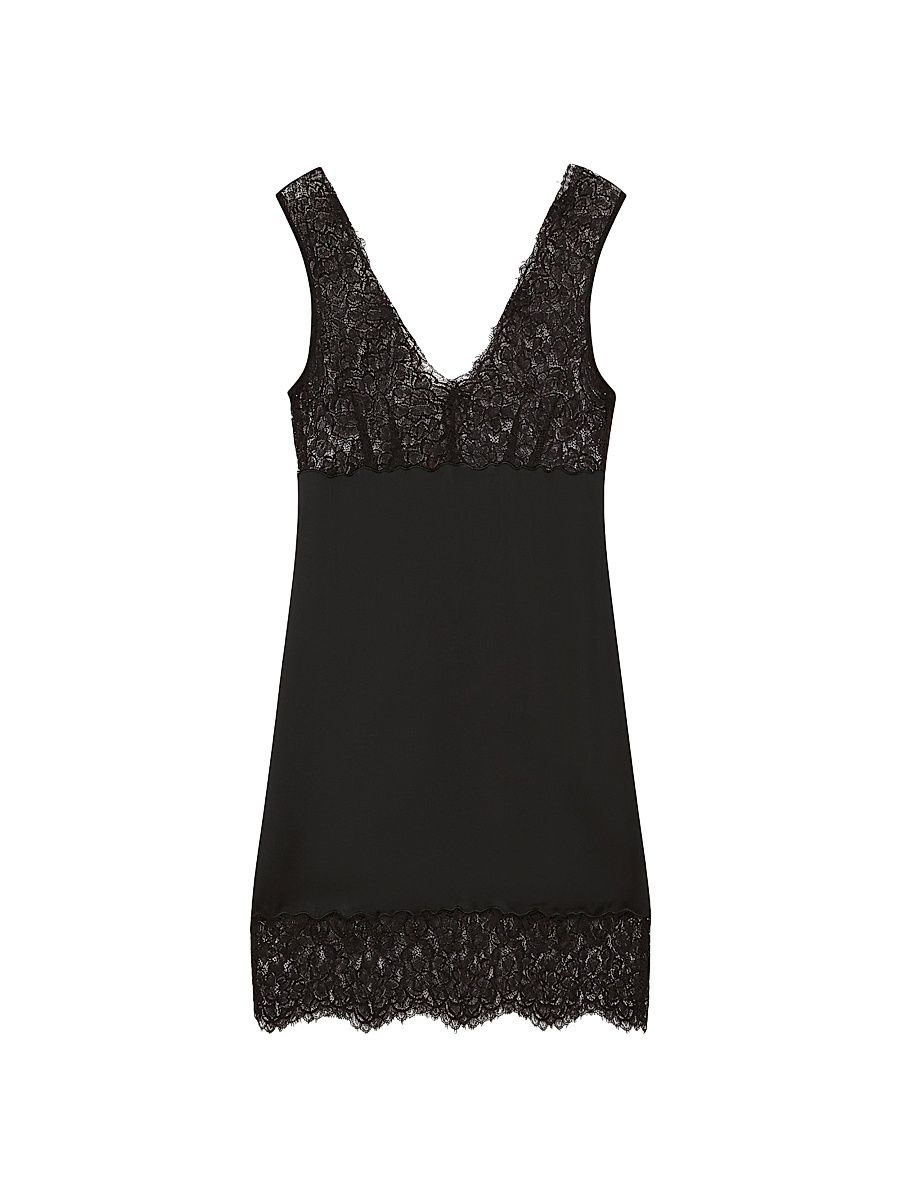 Women's Lace Insert Dress - Black - Size 8