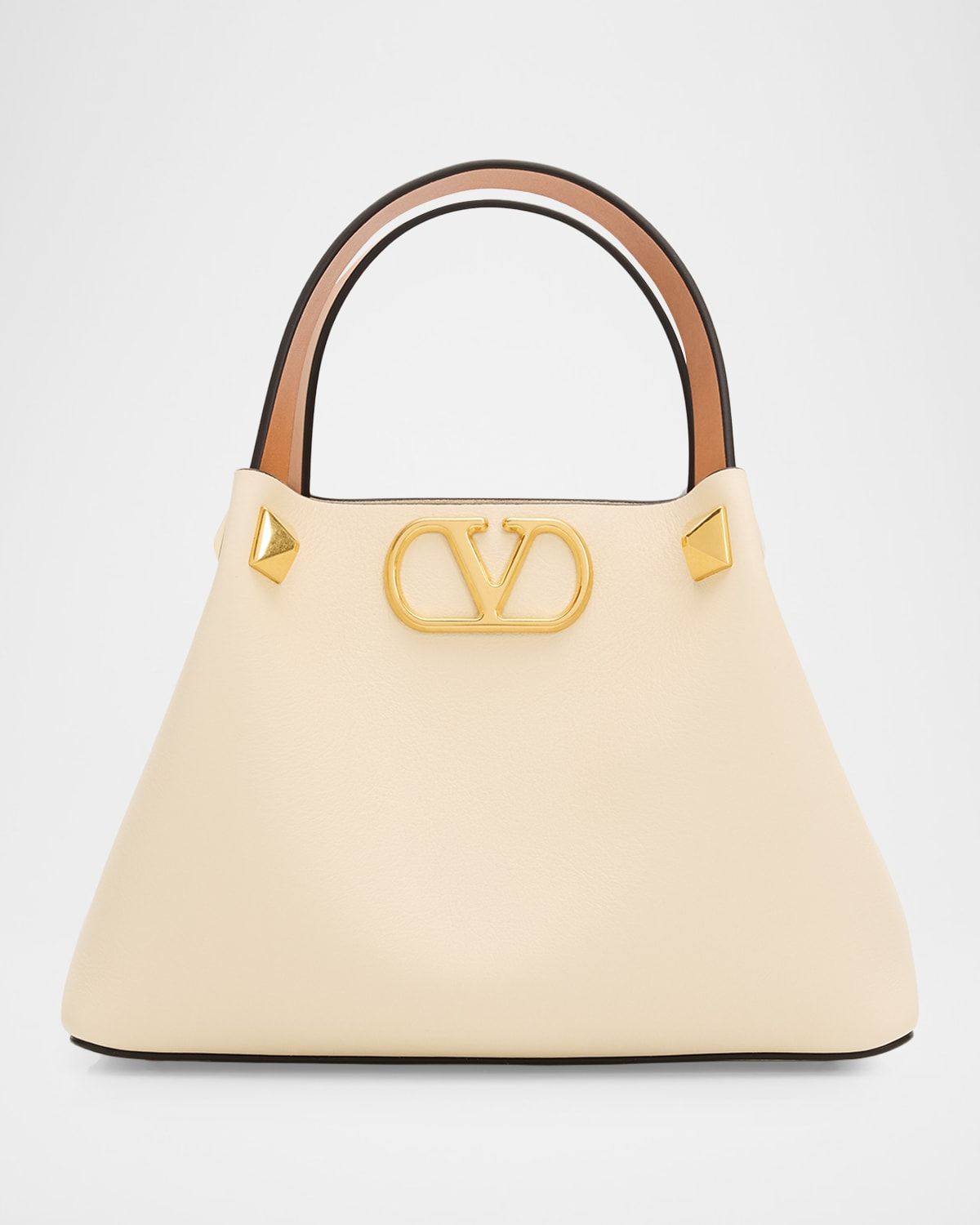 Small VLogo Rockstud Leather Top-Handle Bag