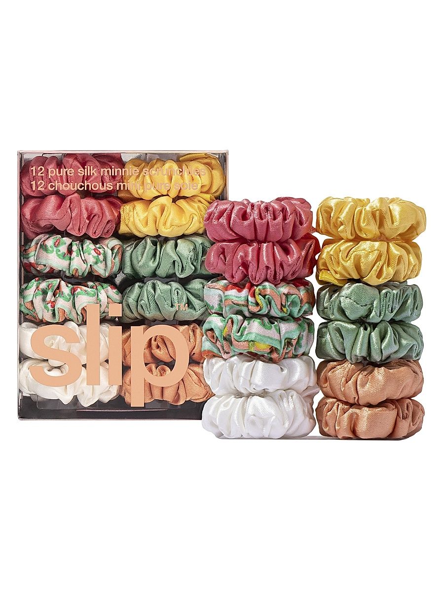 Women's Slip Pure Silk 12-Piece Mini Scrunchies Set - Classic - Italian Summer