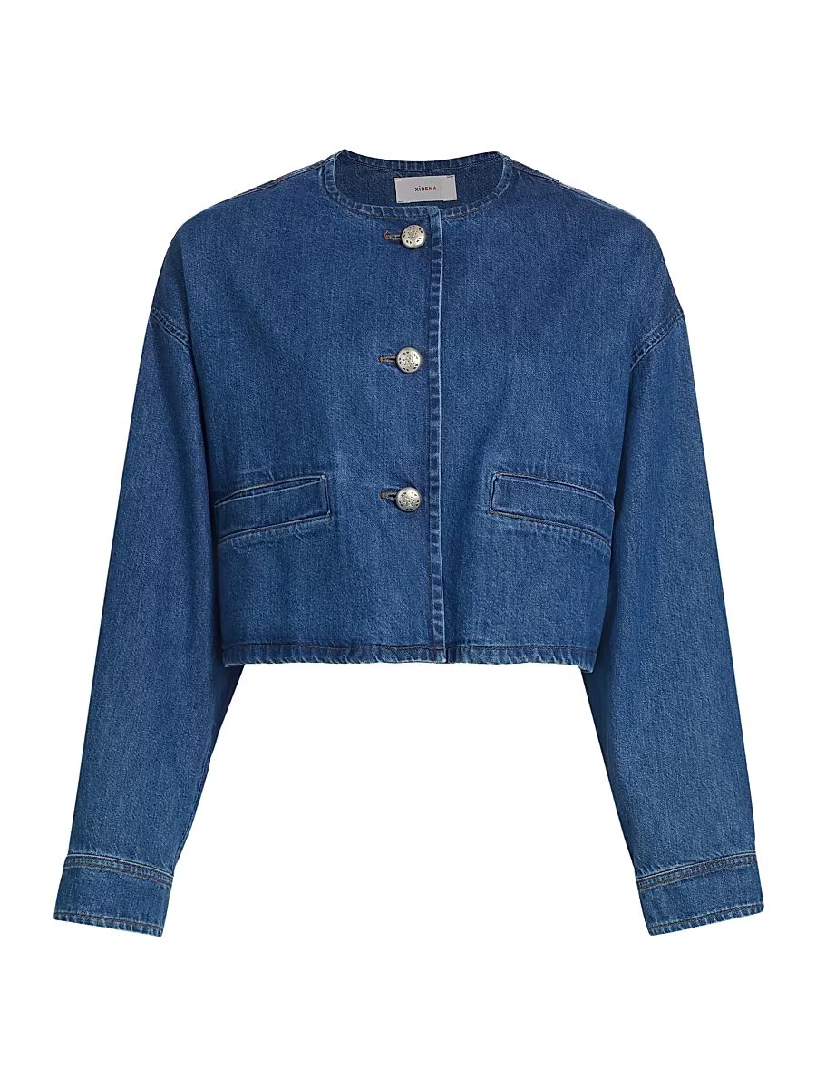 Women's Paley Cropped Denim Jacket - Maritime - Size Large